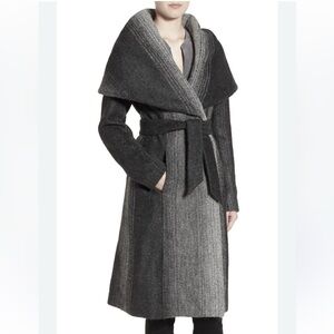 NWT Zac Posen Charcoal and Gray Wool Coat